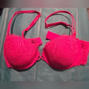 Express Women's Hot Pink Lace Formed Bra